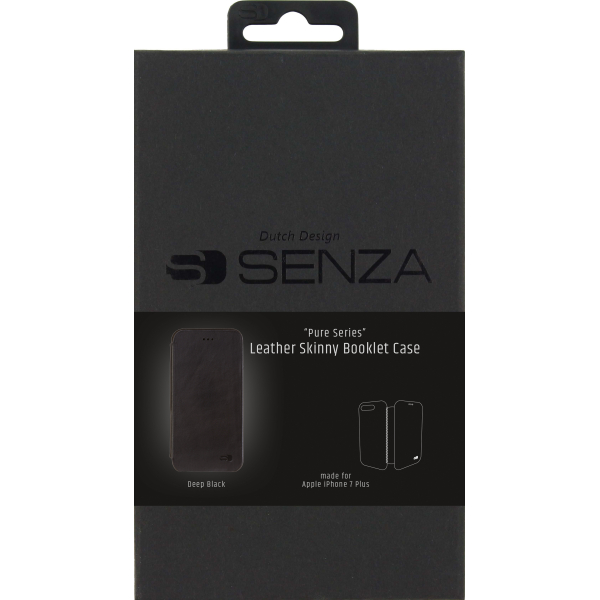 Senza Pure Skinny Leather Booklet Apple Iphone 7 Plus/8 Plus Deep Black - Afbeelding 4