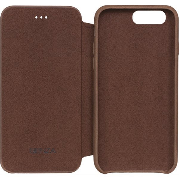 Senza Raw Skinny Leather Booklet Apple Iphone 7 Plus/8 Plus Chestnut Brown - Afbeelding 3