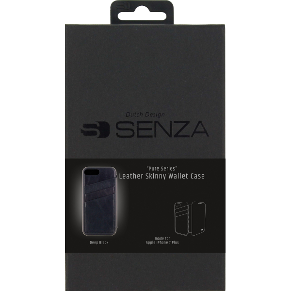 Senza Pure Skinny Leather Wallet Apple Iphone 7 Plus/8 Plus Deep Black - Afbeelding 4