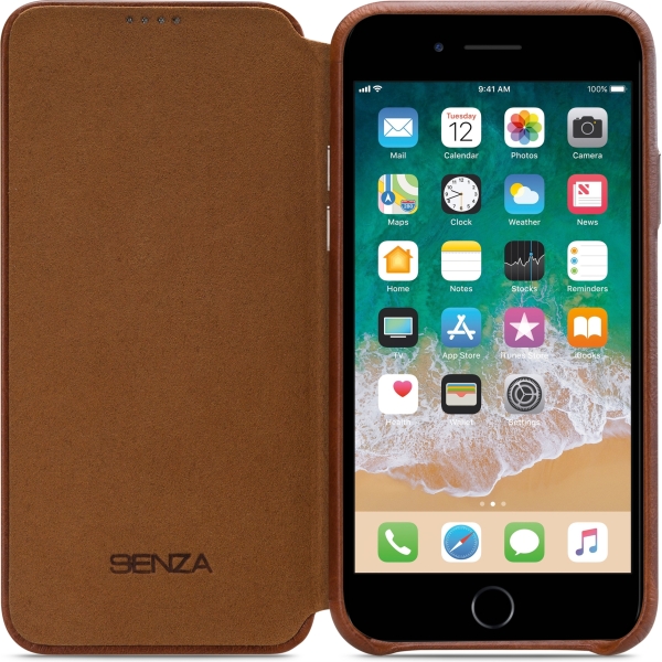 Senza Desire Skinny Leather Wallet Apple Iphone 7 Plus/8 Plus Burned Cognac - Afbeelding 3
