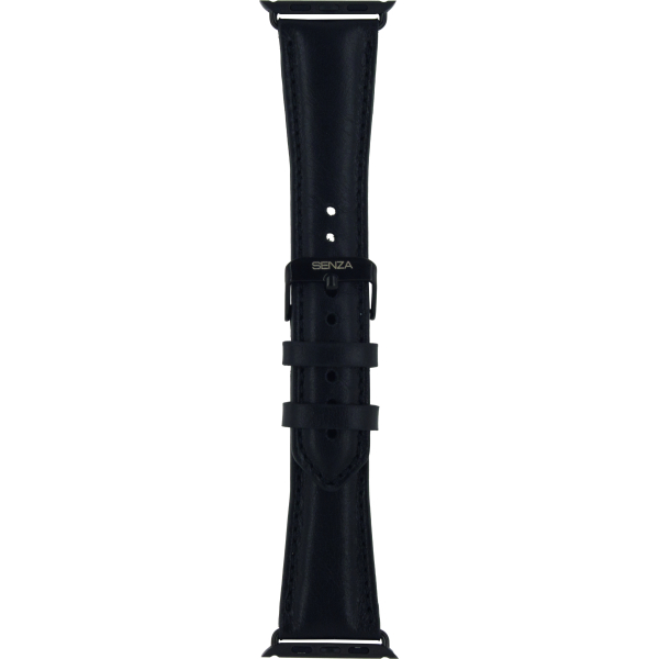 Senza Pure Leather Strap Apple Watch 42Mm Deep Black