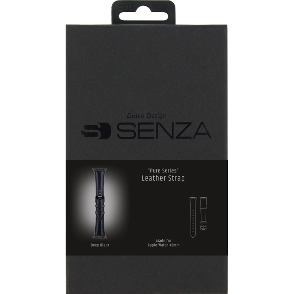 Senza Pure Leather Strap Apple Watch 42Mm Deep Black - Afbeelding 4