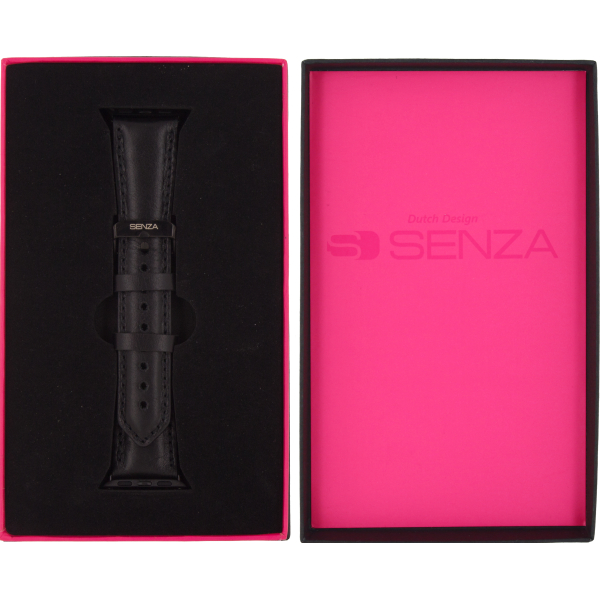 Senza Pure Leather Strap Apple Watch 42Mm Deep Black - Afbeelding 5