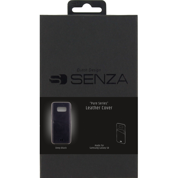 Senza Pure Leather Cover With Card Slot Samsung Galaxy S8 Deep Black - Afbeelding 3