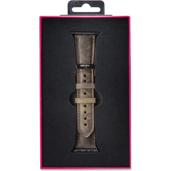 Senza Raw Leather Strap Apple Watch 38Mm Chestnut Brown - Afbeelding 4