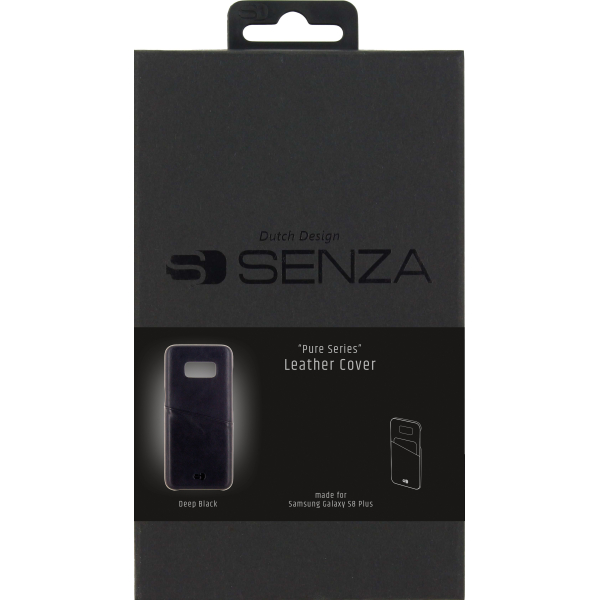 Senza Pure Leather Cover With Card Slot Samsung Galaxy S8+ Deep Black - Afbeelding 3