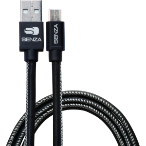 Senza Premium Leather Charge/Sync Cable Micro Usb 1.5M. 12W Black