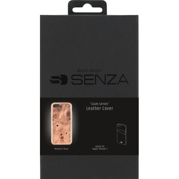 Senza Glam Leather Cover With Card Slot Apple Iphone 7/8/Se (2020/2022) Metallic Rosé - Afbeelding 3