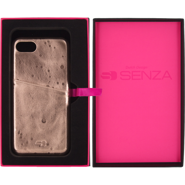 Senza Glam Leather Cover With Card Slot Apple Iphone 7/8/Se (2020/2022) Metallic Rosé - Afbeelding 4