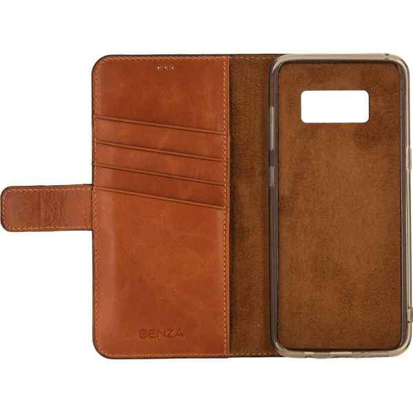 Senza Desire Leather Wallet Samsung Galaxy S8+ Burned Cognac - Afbeelding 2