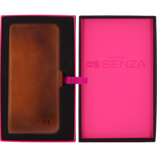 Senza Desire Leather Wallet Samsung Galaxy S8+ Burned Cognac - Afbeelding 4