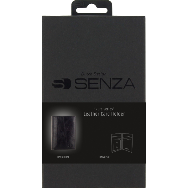 Senza Pure Leather Card Holder Deep Black - Afbeelding 4