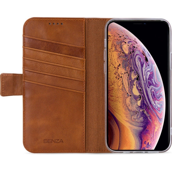 Senza Desire Leather Wallet Apple Iphone X/Xs Burned Cognac - Afbeelding 2