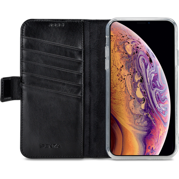 Senza Pure Leather Wallet Apple Iphone X/Xs Deep Black - Afbeelding 2
