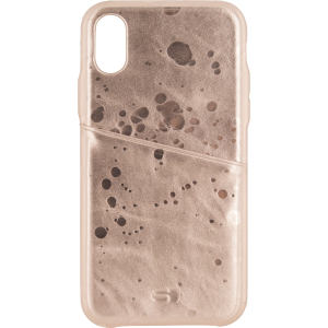 Senza Glam Leather Cover With Card Slot Apple Iphone X/Xs Metallic Rosé