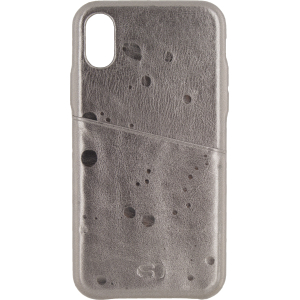 Senza Glam Leather Cover With Card Slot Apple Iphone X/Xs Metallic Grey