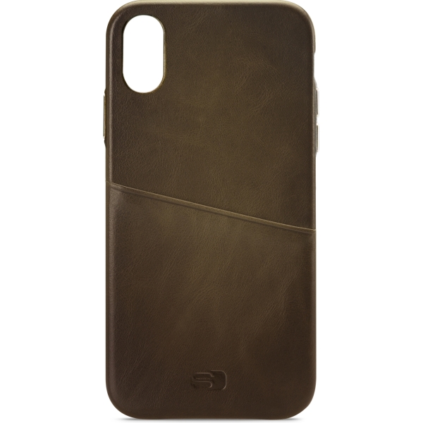 Senza Desire Leather Cover With Card Slot Apple Iphone X/Xs Burned Olive