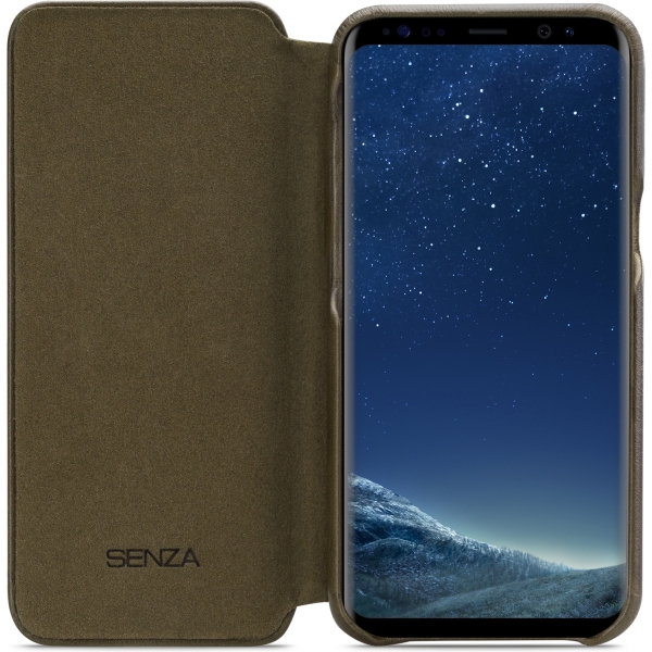 Senza Desire Skinny Leather Wallet Samsung Galaxy S8 Burned Olive - Afbeelding 3