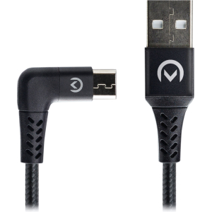 Mobilize Strong Nylon 90° Cable Micro Usb 1.5M. 12W Black
