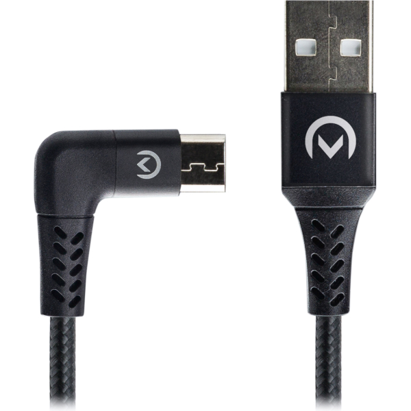 Mobilize Strong Nylon 90° Cable Micro Usb 1.5M. 12W Black