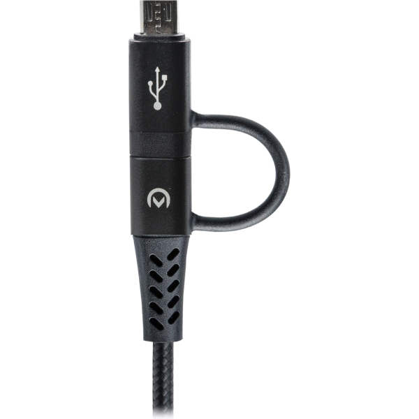 Mobilize Strong Nylon Cable 4In1 Usb, Usb-C To Micro Usb, Usb-C 1.5M Black - Afbeelding 4