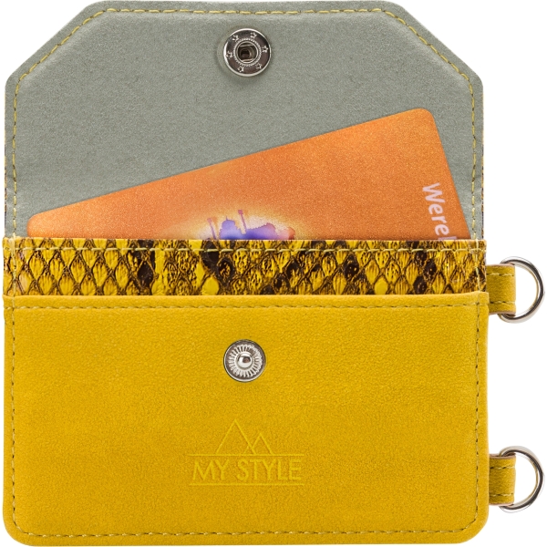My Style Crossbody Stick-On Phone Pocket With Rfid Yellow Snake - Afbeelding 2