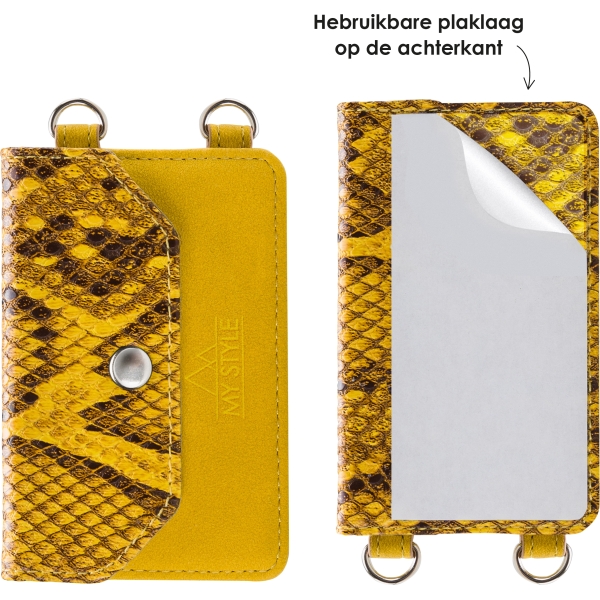 My Style Crossbody Stick-On Phone Pocket With Rfid Yellow Snake - Afbeelding 3