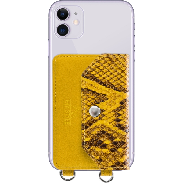 My Style Crossbody Stick-On Phone Pocket With Rfid Yellow Snake - Afbeelding 4