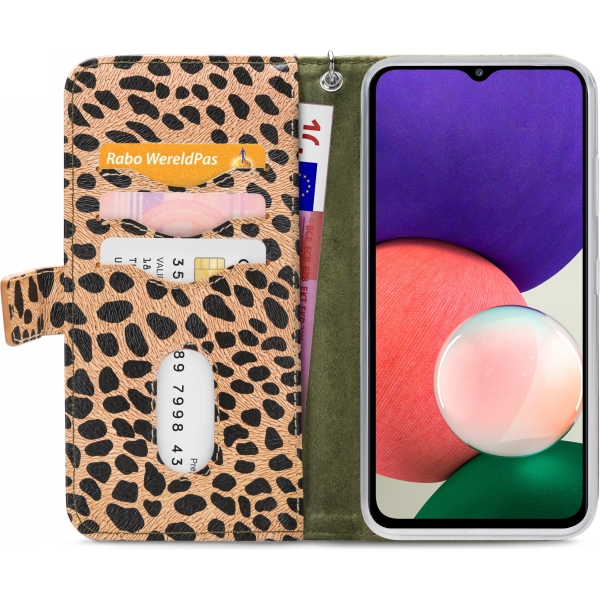 Mobilize 2In1 Magnet Zipper Case Samsung Galaxy A22 5G Olive/Leopard - Afbeelding 3