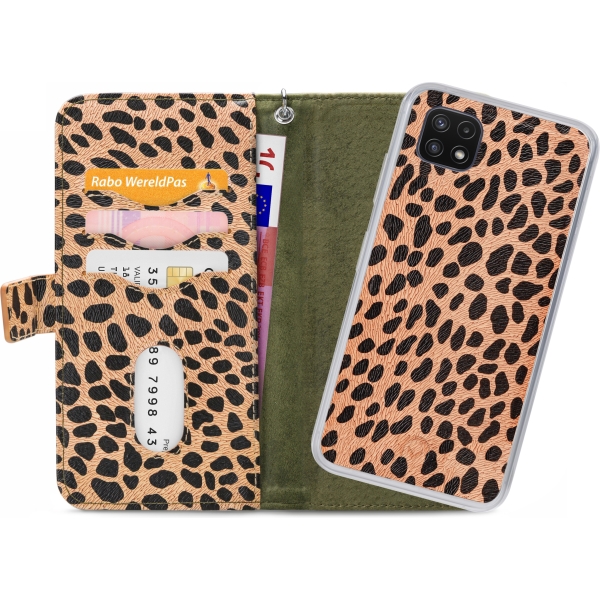 Mobilize 2In1 Magnet Zipper Case Samsung Galaxy A22 5G Olive/Leopard - Afbeelding 4