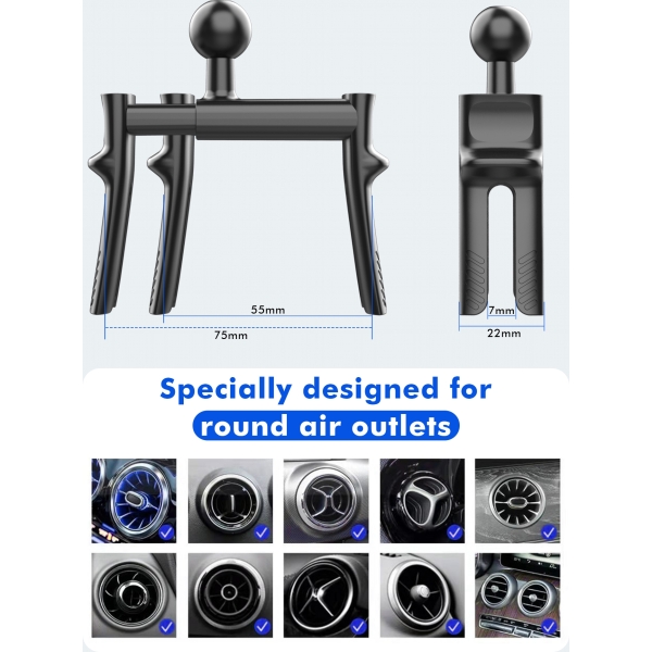Mobilize Universal Car Holder For Round Air Vent Black - Afbeelding 8