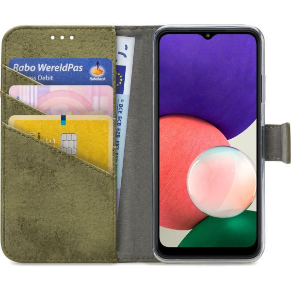 My Style Flex Wallet For Samsung Galaxy A22 5G Olive - Afbeelding 3