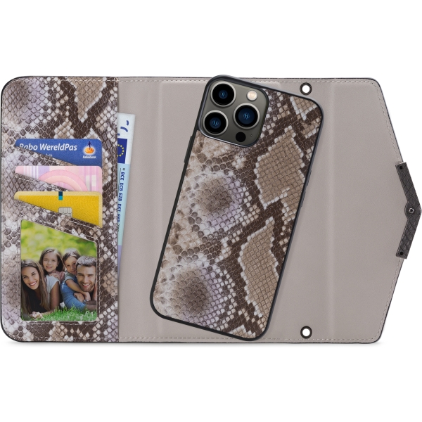 Mobilize 2In1 Elegant Magnet Clutch Apple Iphone 13 Pro Beige Snake - Afbeelding 2