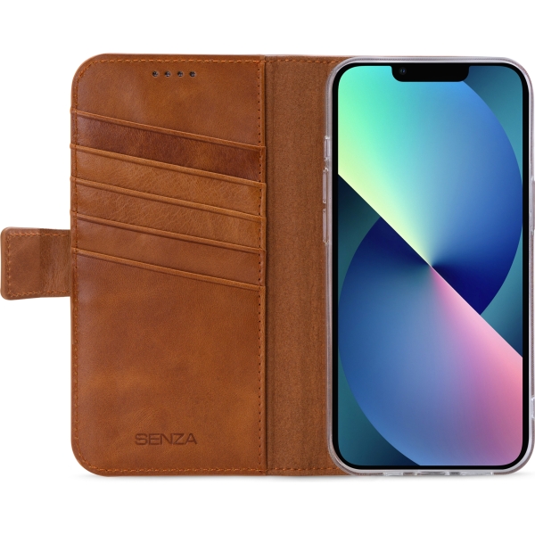 Senza Desire Leather Wallet Apple Iphone 13 Burned Cognac - Afbeelding 2