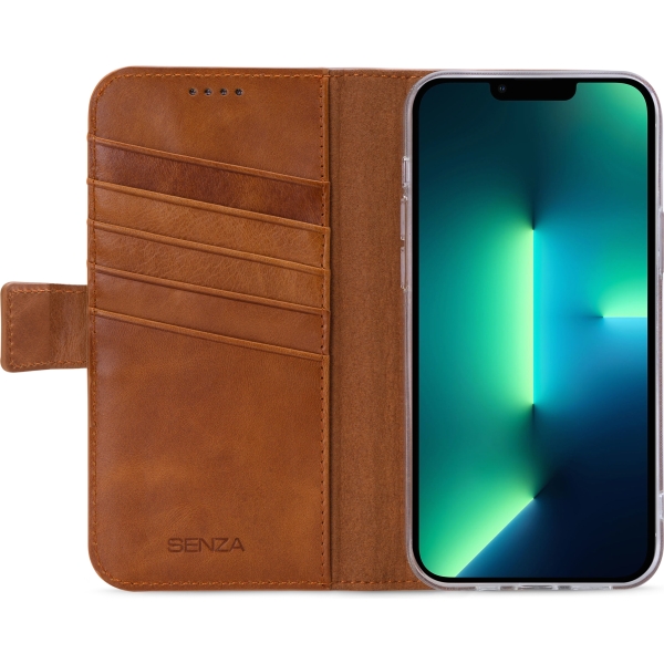 Senza Desire Leather Wallet Apple Iphone 13 Pro Max Burned Cognac - Afbeelding 2