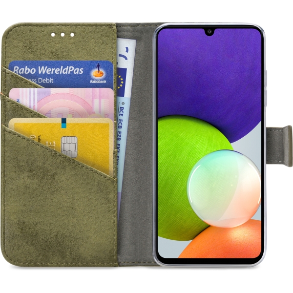 My Style Flex Wallet For Samsung Galaxy A22 4G Olive - Afbeelding 3