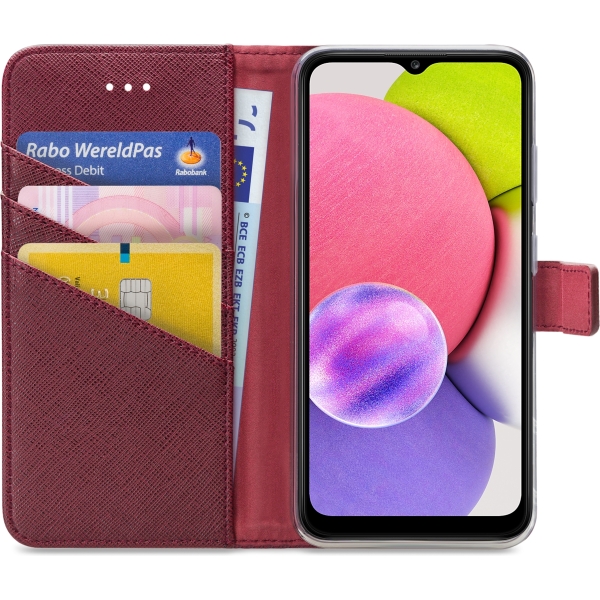 My Style Flex Wallet For Samsung Galaxy A03S Bordeaux - Afbeelding 3