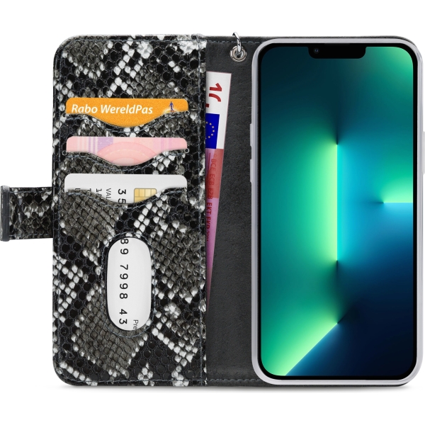 Mobilize 2In1 Magnet Zipper Case Apple Iphone 13 Pro Max Black/Snake - Afbeelding 4