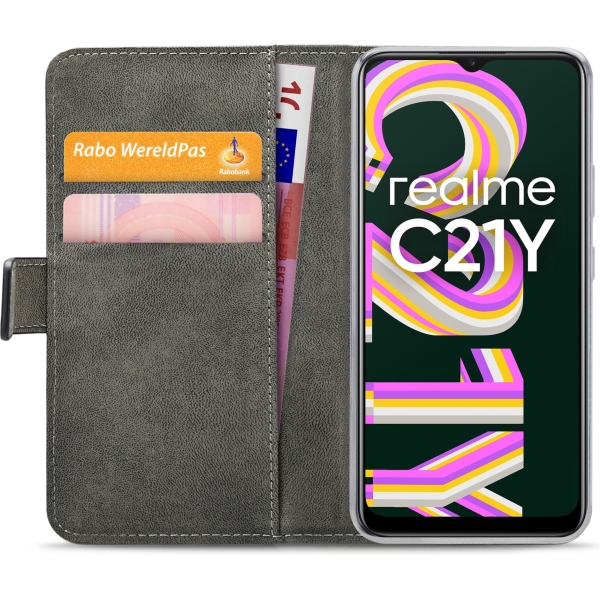 Mobilize Classic Gelly Wallet Book Case Realme C21Y Black - Afbeelding 4