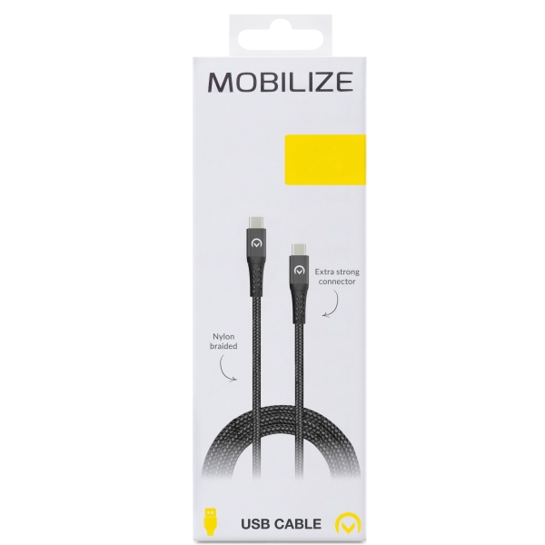 Mobilize Strong Nylon Cable Usb-C To Usb-C 2M. 100W Black - Afbeelding 6