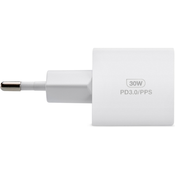 Mobilize Wall Charger Usb-C + Usb Gan 30W With Pd/Pps White - Afbeelding 3