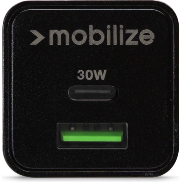 Mobilize Wall Charger Usb-C + Usb Gan 30W With Pd/Pps Black - Afbeelding 4
