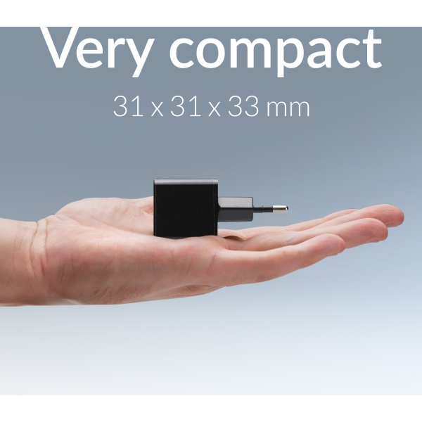 Mobilize Wall Charger Usb-C + Usb Gan 30W With Pd/Pps Black - Afbeelding 7