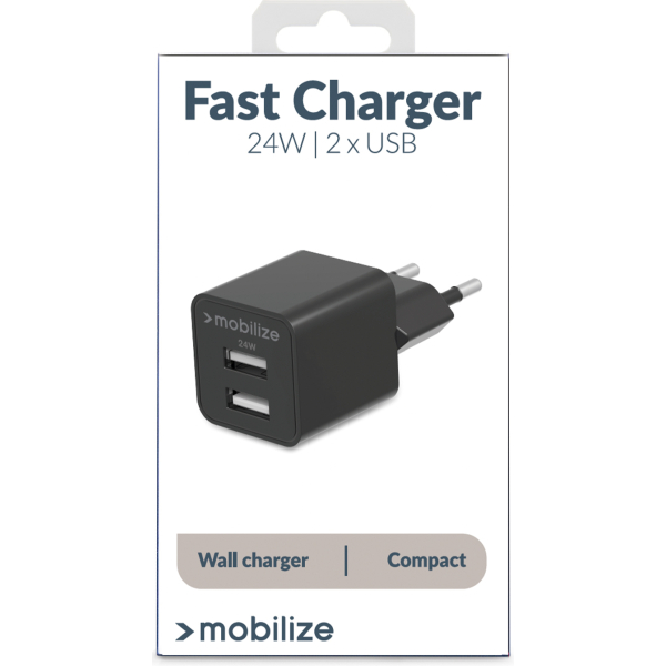 Mobilize Wall Charger 2X Usb 24W Black - Afbeelding 9