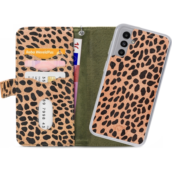 Mobilize 2In1 Magnet Zipper Case Samsung Galaxy A04S/A13 5G Olive/Leopard - Afbeelding 4