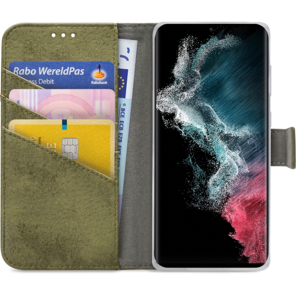 My Style Flex Wallet For Samsung Galaxy S22 Ultra 5G Olive - Afbeelding 3