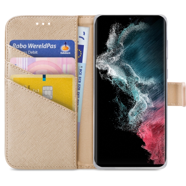 My Style Flex Wallet For Samsung Galaxy S22 Ultra 5G Gold - Afbeelding 3