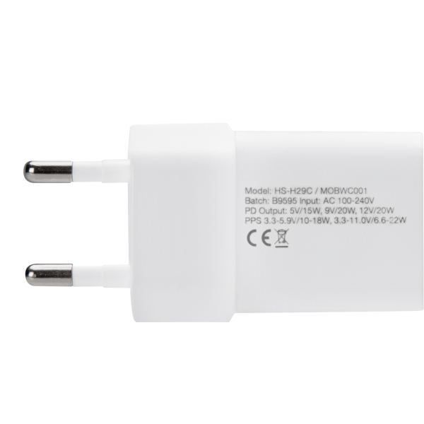 Mobilize Wall Charger Usb-C 20W With Pd + Mfi Lightning Nylon Cable 1.2M White - Afbeelding 6