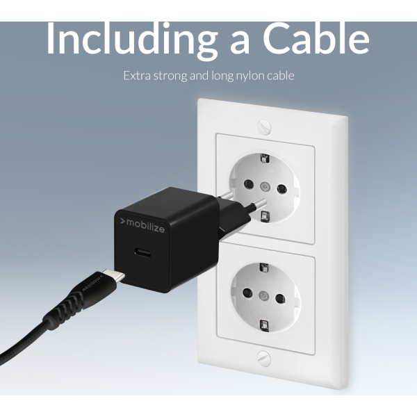 Mobilize Wall Charger Usb-C 20W With Pd + Mfi Lightning Nylon Cable 1.2M Black - Afbeelding 12