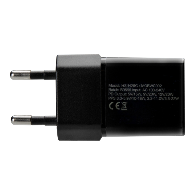 Mobilize Wall Charger Usb-C 20W With Pd + Mfi Lightning Nylon Cable 1.2M Black - Afbeelding 6